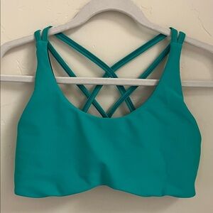 Têre Kaîa Teal Charcoal Toura High Cut Basewear Top - Hiking Sports Bra Swimsuit